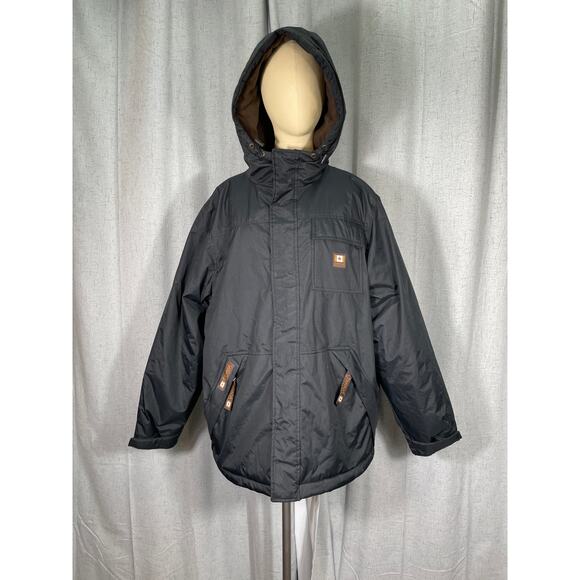Canada Workgear Hooded Jacket, Unisex Insulated Coat, Waterproof Shell, Black - Picture 1 of 10